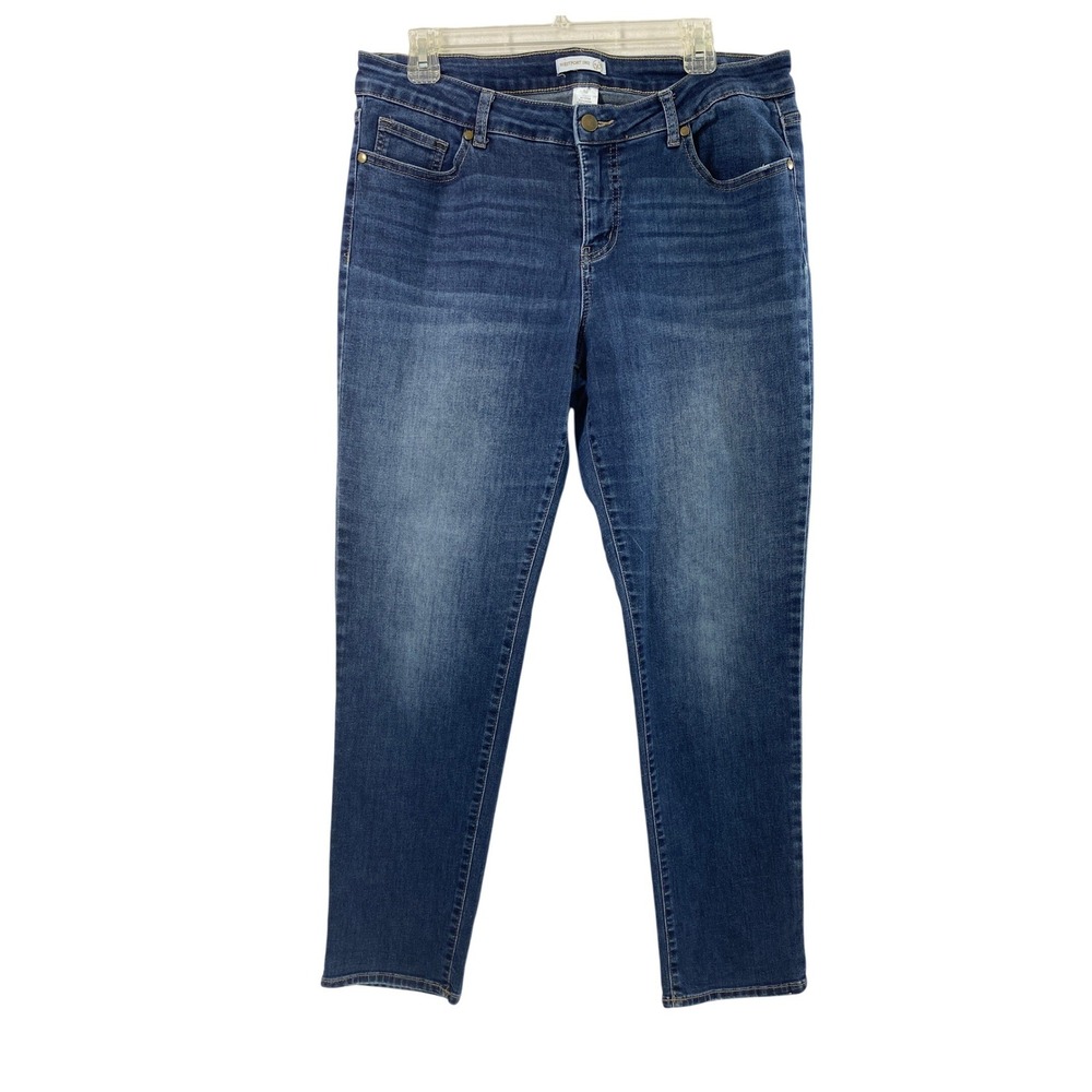 Westport 1962 Jeans Women 10  Mid Rise Stretch Medium Wash Denim Skinny Distress